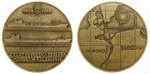 Pologne, médaille du 20e anniversaire de la navigation polonaise à Szczecin, 1970, Varsovie