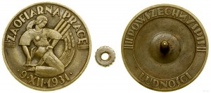 Polska, odznaka za II Powszechny Spis Ludności, 1931, Warszawa