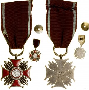 Pologne, Croix du Mérite en argent avec miniature, avant 1939, Varsovie