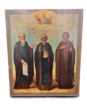 Artiste inconnu, icône russe avec une image des trois saints