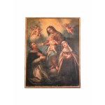 Pittore del XVII secolo, Madonna del Rosario con bambino e santi