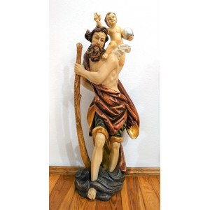 Autore sconosciuto, San Cristoforo con bambino grande scultura