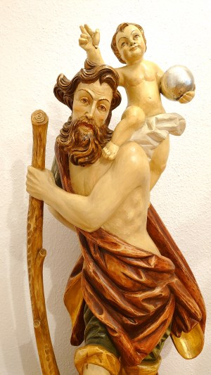 Autor neznámý, Svatý Kryštof s dítětem velká plastika