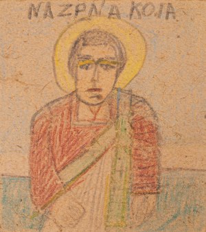 Nikifor Krynicki (1895 - 1968), Kresba s postavou svätca