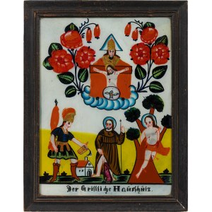 Painting behind glass Christian protection of the home