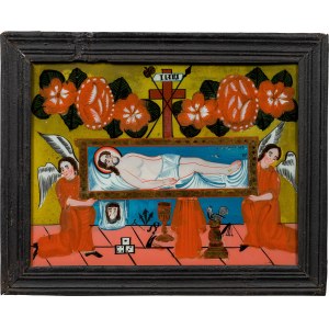 Painting behind glass Body of Christ
