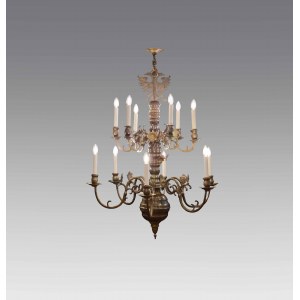 Brass chandelier with eagle