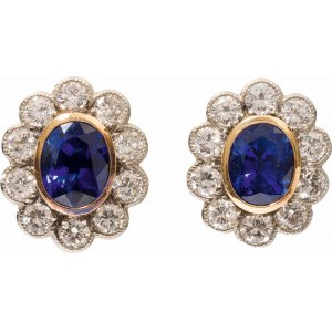 Sapphire earrings with diamonds