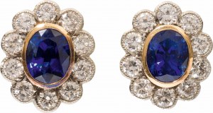 Sapphire earrings with diamonds