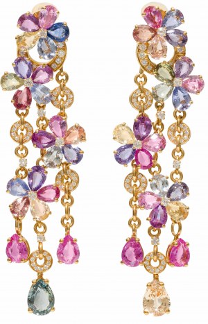 Bulgari: Multicolour sapphire earclips with diamonds 