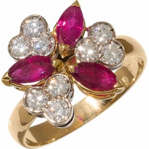 Ruby ring with diamonds