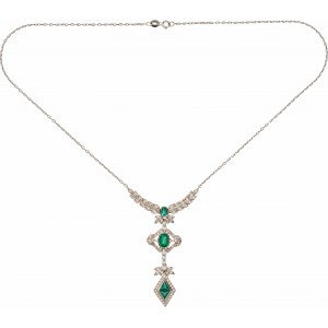 Emerald necklace with diamonds