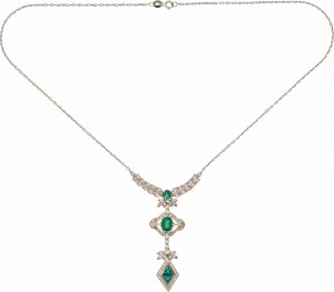Emerald necklace with diamonds