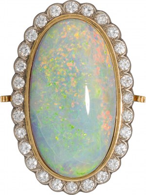 Opal transformation brooch with diamonds