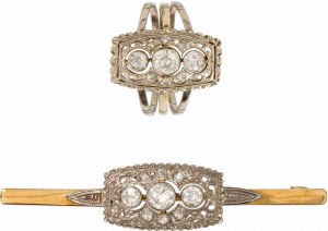 Diamond brooch and ring