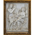 Artista sconosciuto, bassorilievo in alabastro in cornice