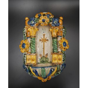 Artist unknown, Faience wall stoup