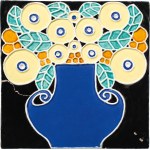probably Bertold Löffler: Tile Fliese mit Blumenvase