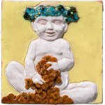 Bertold Löffler: Tile with putto