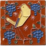 Piastrella con uccello