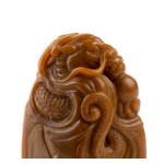 TWO STONE SEALS WITH DRAGON FINIAL