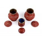 THREE LACQUER CONTAINERS