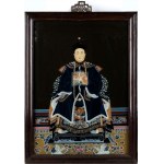 A PAIR OF COLORS ON GLASS PAINTINGS WITH FIGURES