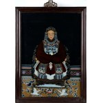 A PAIR OF COLORS ON GLASS PAINTINGS WITH FIGURES