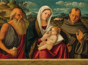Girolamo da Santacroce Przypisywany do: Madonna ze świętymi Hieronimem i Franciszkiem