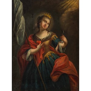Circle of Martino Altomonte : Saint Ursula with heart and arrow