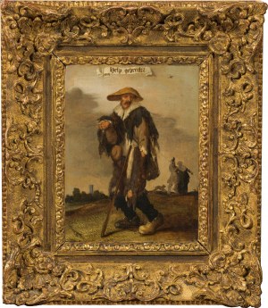 Circle of Adriaen P. van de Venne : Beggar standing in a landscape (