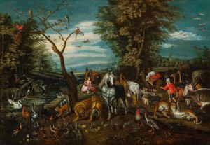 Krąg Jana Brueghela Młodszego: Wejście do Arki Noego