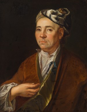 Circle of Johann Kupetzky : Portrait of a man with a striped turban