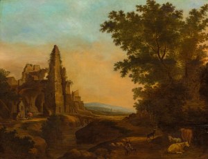 Dutch Master: Shepherd in a landscape with ruins
