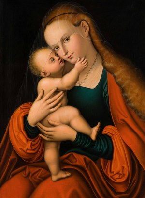 D'après Lucas Cranach l'Ancien : Peinture votive de la Vierge