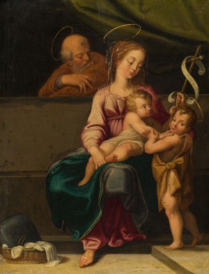 Flemish School: Holy Family with St John the Baptist