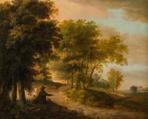 Dutch Artist: Couple in a landscape