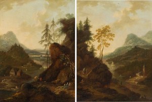 Attribuito a Maximilian J. Schinnagl : Due paesaggi (controparti)