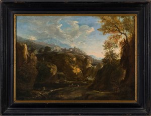 Circle of Anton Faistenberger : Southern landscape with waterfall