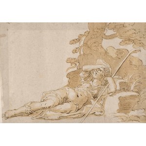 Attributed to Joachim Anthonisz Wtewael : Resting shepherd
