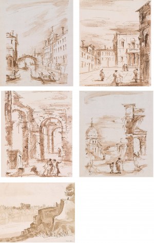Italian School: Views of Italy (4 drawings)