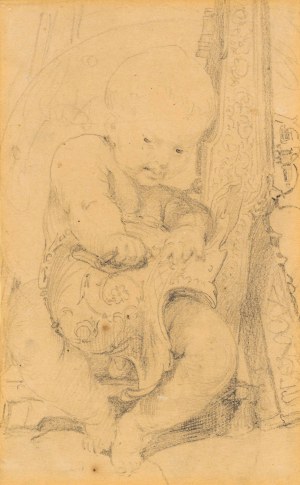 Hans Makart: Ein Putto reinigt die Waffen des Mars