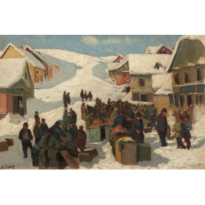 Adolf Schwarz: Markttreiben im Winter
