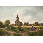Leopold Munsch: Salzburger Landschaft mit Kirche