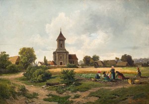 Leopold Munsch: Salzburger Landschaft mit Kirche