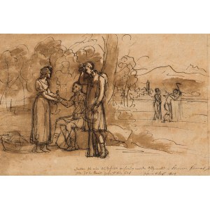 Jacob Gauermann : Figuren vor einem Feld