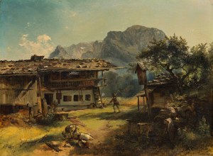 Friedrich Gauermann Umkreis : Bauernhaus bei Berchtesgaden