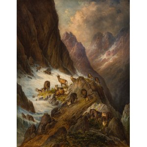 Friedrich Heinrich Zeller : Gämsen im Gebirge