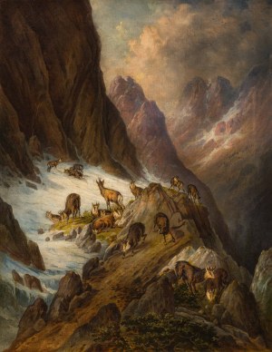 Friedrich Heinrich Zeller : Gämsen im Gebirge