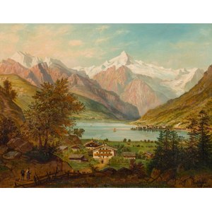 Karl Max Gläser: Blick auf Zell am See mit Kitzsteinhorn